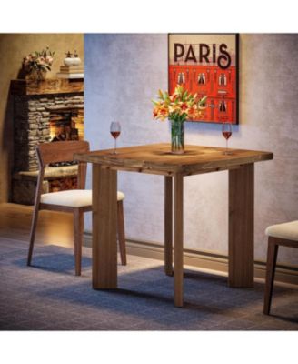 Solid Wood Square Dining Table, 31.5-Inch Farmhouse Small Kitchen Table