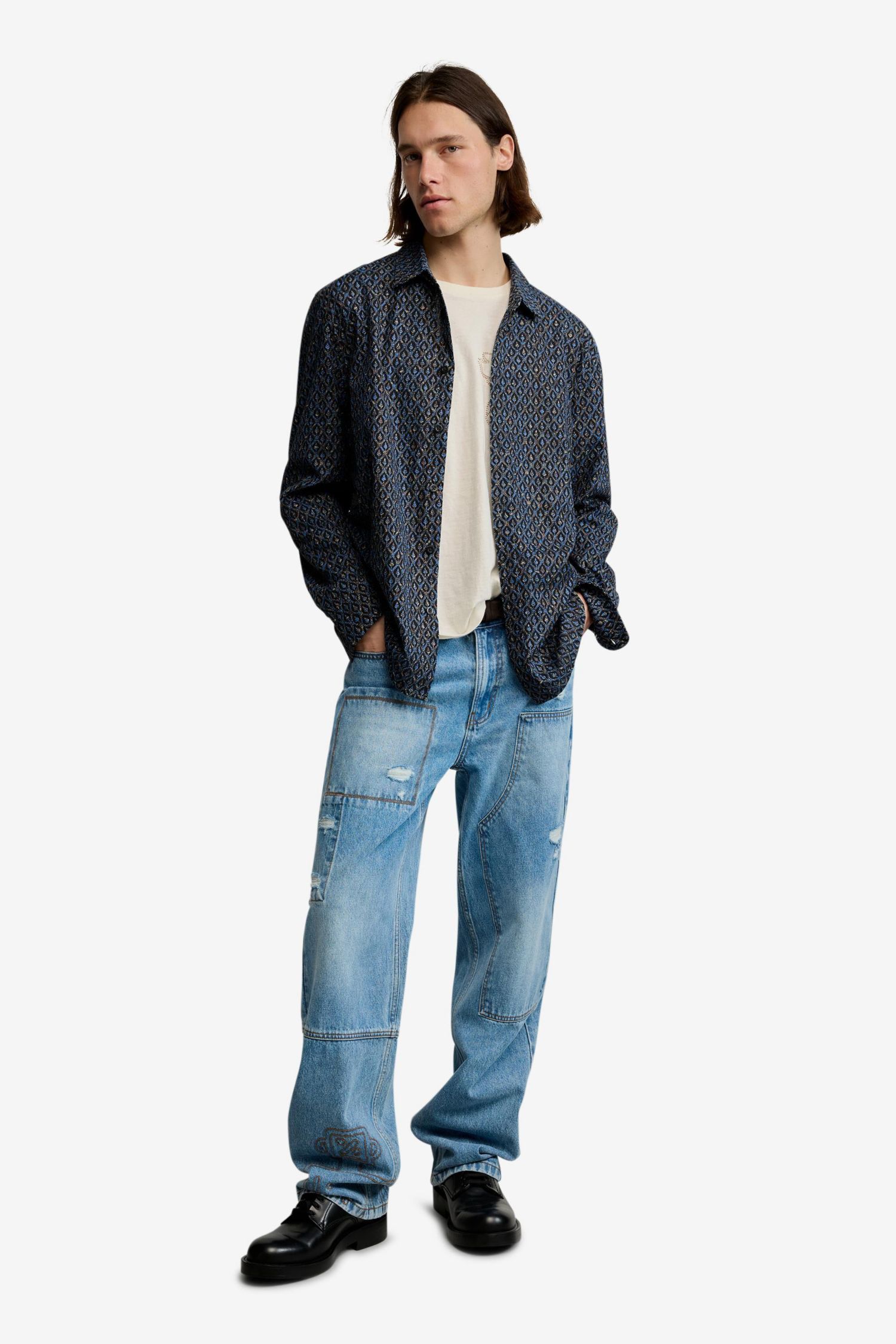 Men's Ethnic embroidered shirt