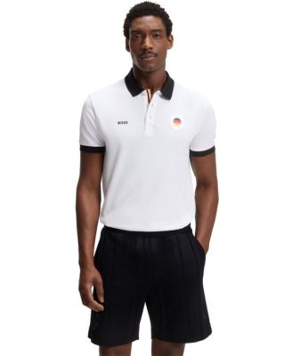 BOSS by Men's Paddy Germany Country Flag Trim Polo Shirt