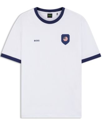 Men's Stretch-Cotton USA Country Flag Logo T-Shirt