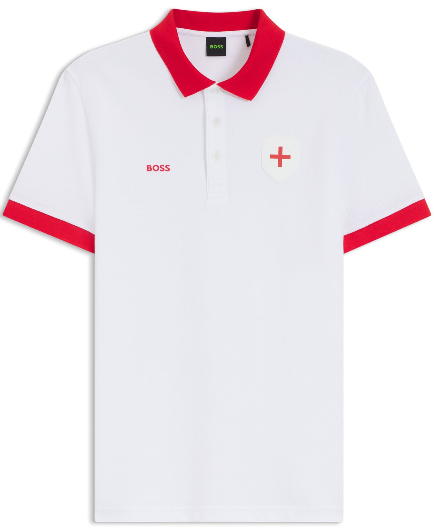 Мужское поло Hugo Boss Paddy England Country Flag Trim Polo Shirt, цвет: Белый — фото 5