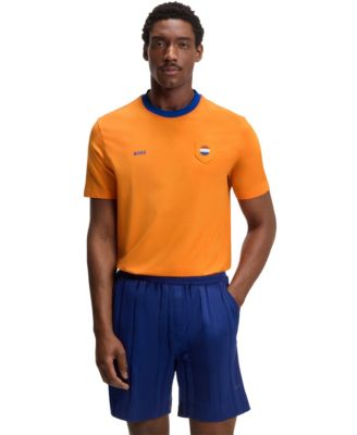 Men's Stretch-Cotton Netherlands Country Flag Logo T-Shirt