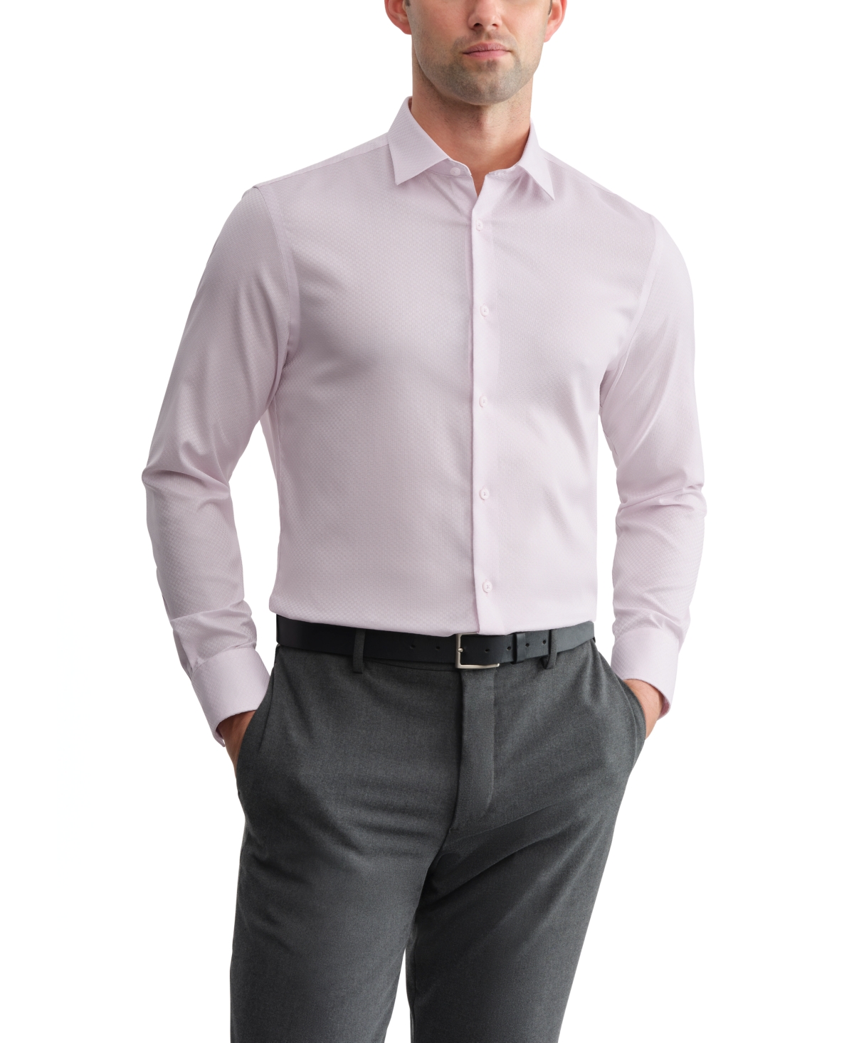 Calvin Klein Men's Long-Sleeve Slim-Fit Dress Shirt - Pink