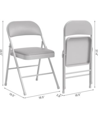 Folding Chairs 4 Pack With Padded Cushion and Back,Foldable Chair With Metal Frame Hold Up to 350 Pounds,Portable Folding Chair Suitable