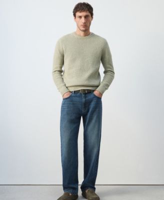 Men's Straight Fit Cotton-Linen Jeans