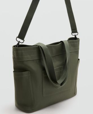 Men's Pockets Cotton Tote Bag