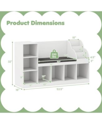 3-in-1 Standing Kids Bookcase with Reading Nook and Storage