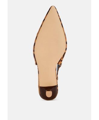 Women's Inana leopard Slingback Kitten Heels