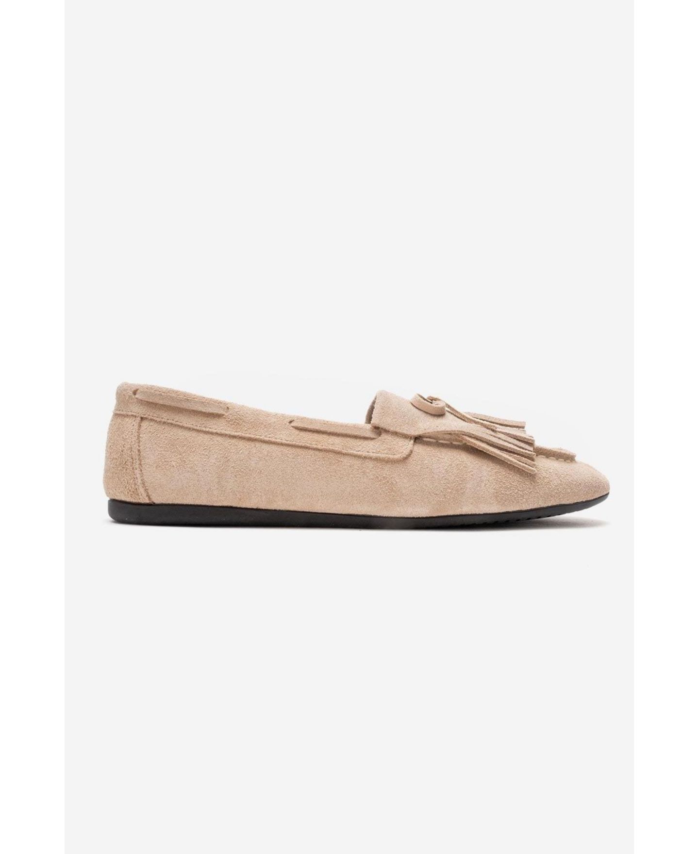 Женские туфли Forever & Always Shoes Axeli Leather Tassel Loafer, цвет: Бежевый замшевый кожаный — фото 4