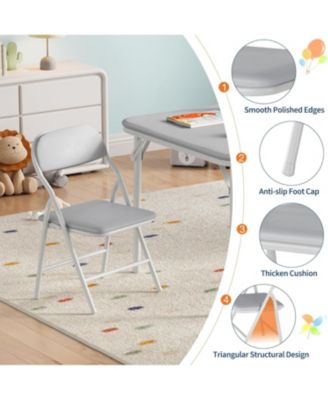 5 Piece Folding Kids Table and Chairs Set, Children Activity Table and Chairs Set for Dining Room,Daycare,Classrooms