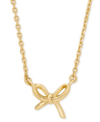 Girlie Pearlie Cubic Zirconia Mini Bow Pendant Necklace