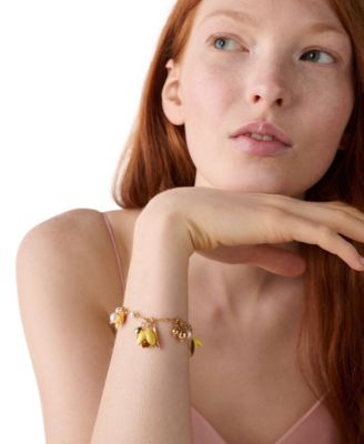 Cubic Zirconia & Glass Golden Bloom Bracelet