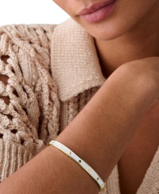 Enamel Hinged Spade Bangle Bracelet