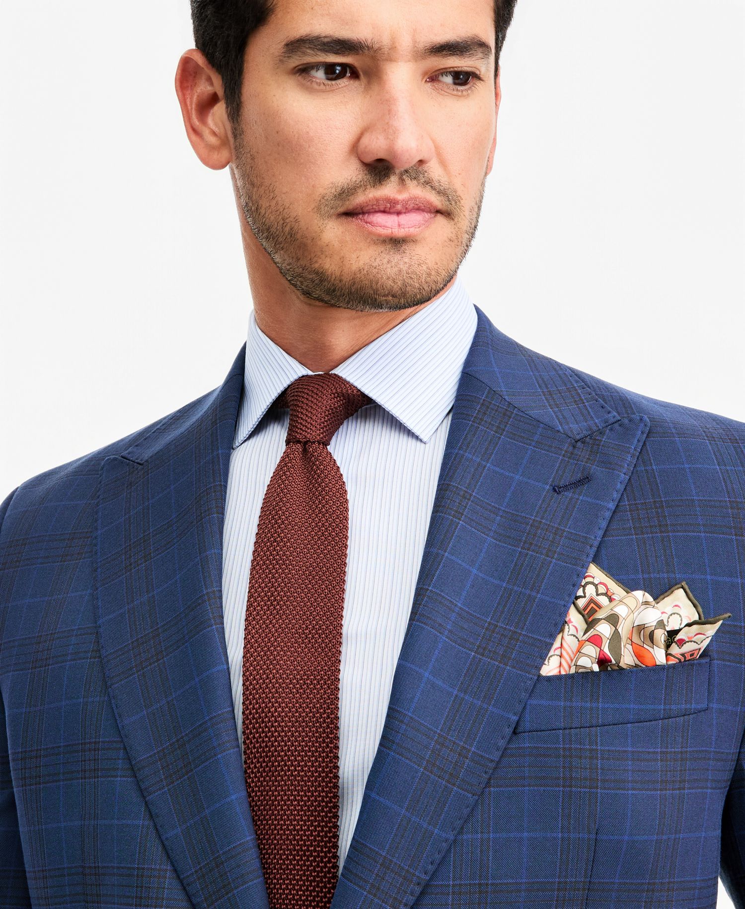Men's Classic-Fit Blue & Red Plaid Suit Separate Jacket