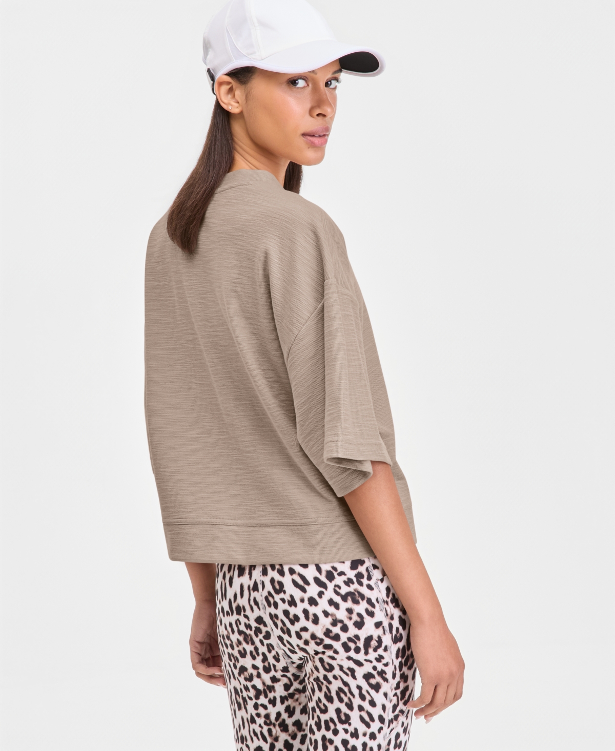 Id Ideology Women's Rub Slub Short-Sleeve Top, Macy's Exclusive