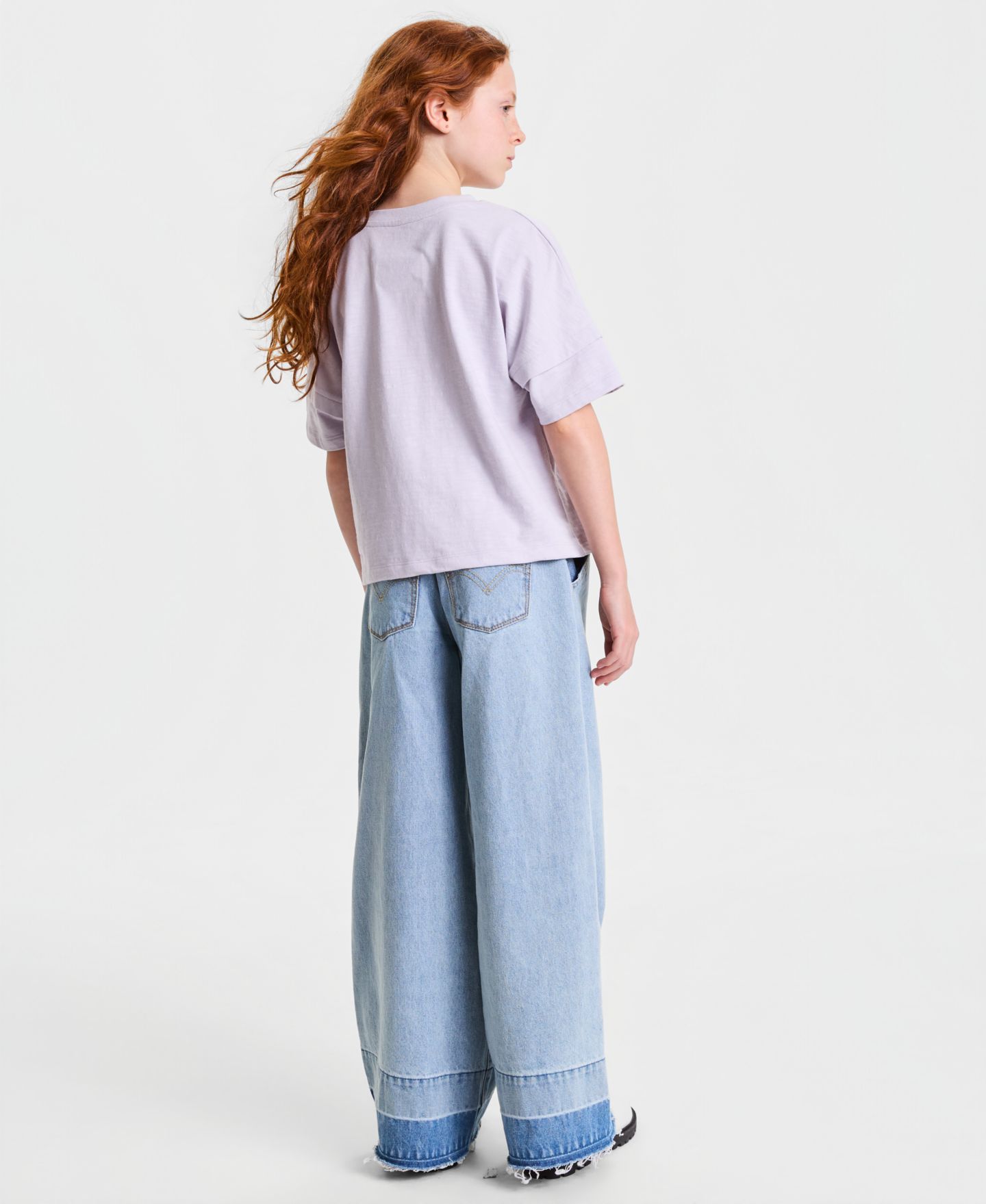 Джинсы Levi's Braided High-Rise Baggy Jeans для девочек, цвет: Hang Up — фото 4