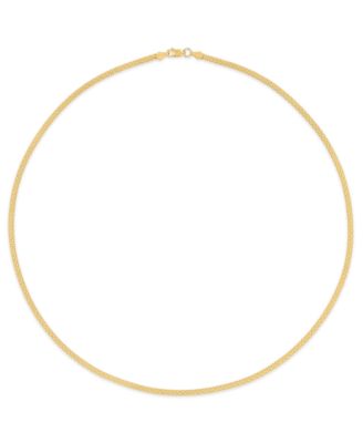 Men's Polished Bismark Chain Necklace in 14k Gold Over Sterling Silver