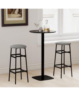 Bar Stools Set of 2 w/ Sturdy Metal Frame and Footrest for Kitchen Island