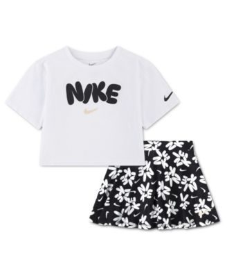 Girls' Toddler 2T-4T Short-Sleeve T-Shirt and Skort, 2-Piece Set