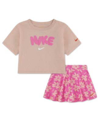Girls' Toddler 2T-4T Short-Sleeve T-Shirt and Skort, 2-Piece Set