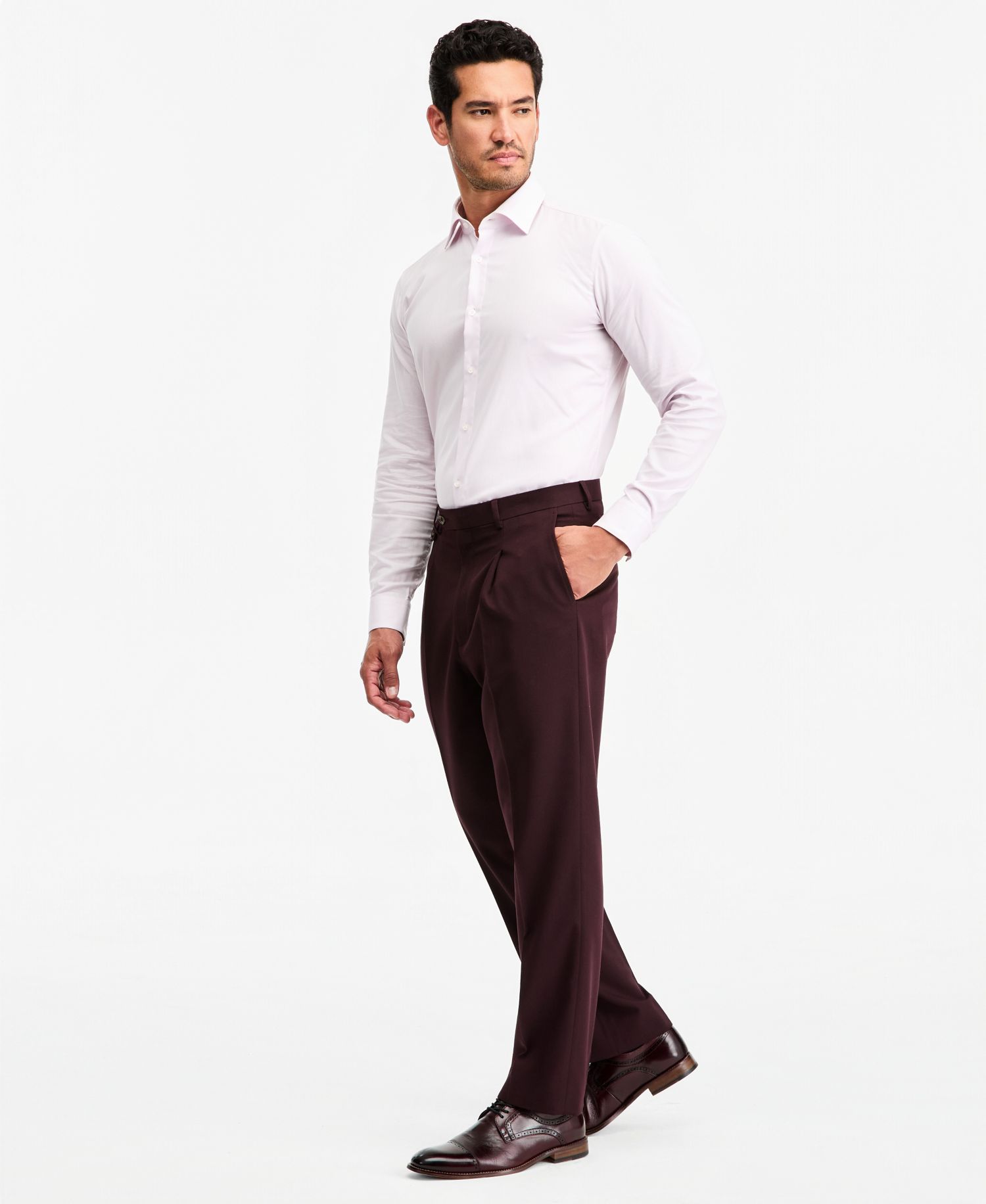 Men's Classic-Fit Burgundy Suit Separate Pants