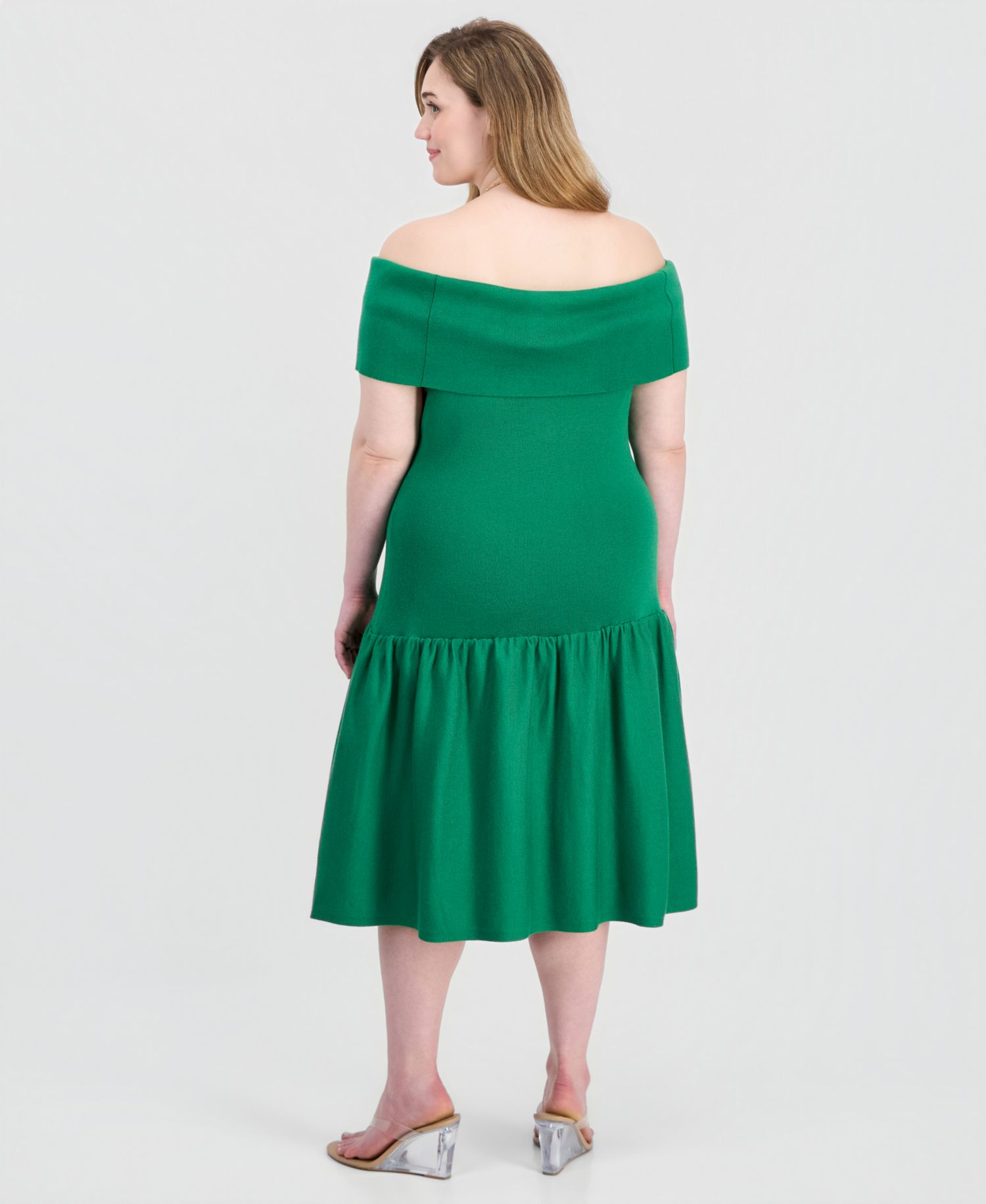 Trendy Plus Size Marilyn Off-The-Shoulder Dress