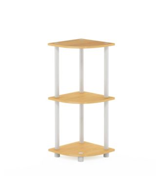 3 Tier Decorative Corner Bookshelf Display Rack, Beech