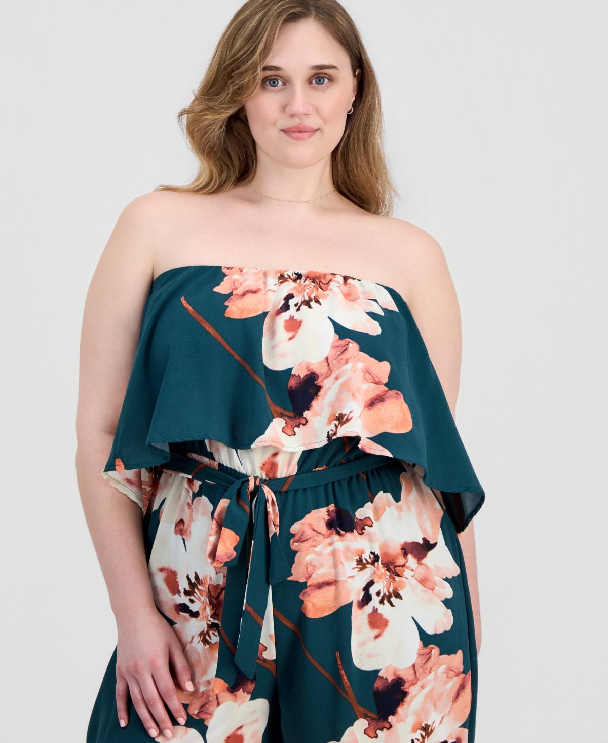 Full Circle Trends Trendy Plus Strapless Jumpsuit