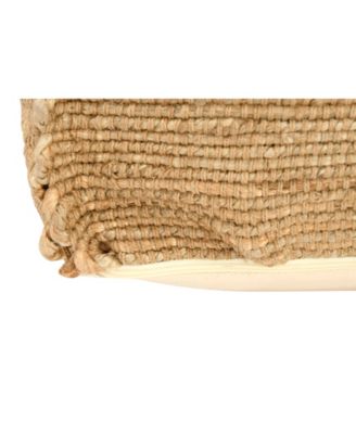 Handwoven 24" Jute Pouf with Flanged Edges