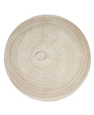 14" Paulownia Wood Carved Stool