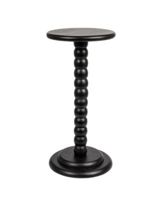 12" Wood Stacked Pedestal Cocktail Side Table