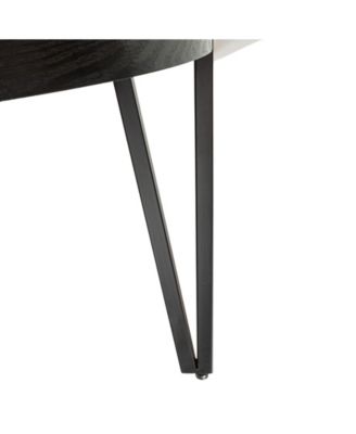 Astoria 31" Wood Round Side Coffee Table with Metal Hairpin Legs