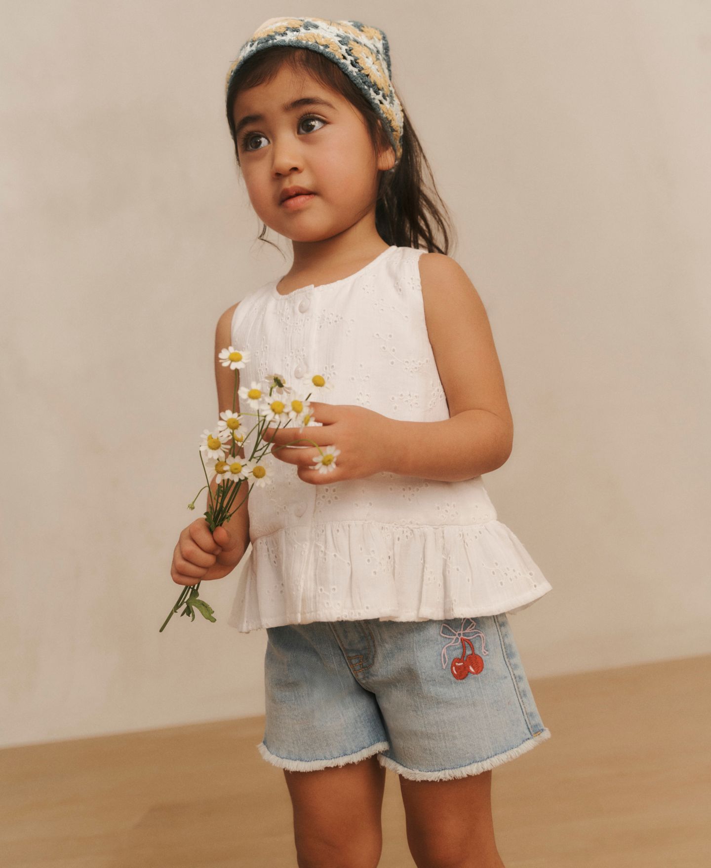 Майка для девочек abercrombie kids с баской и пуговицами, 2T-5T, цвет: Белый — фото 7