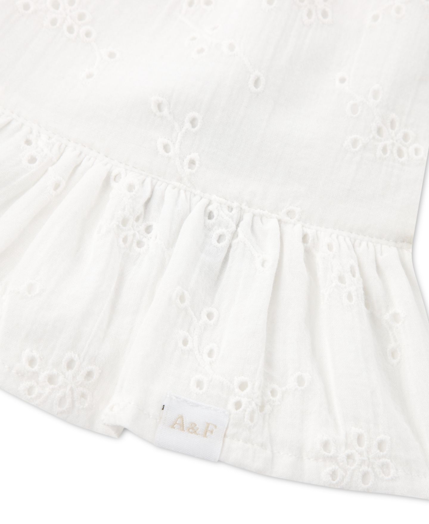 Майка для девочек abercrombie kids с баской и пуговицами, 2T-5T, цвет: Белый — фото 4