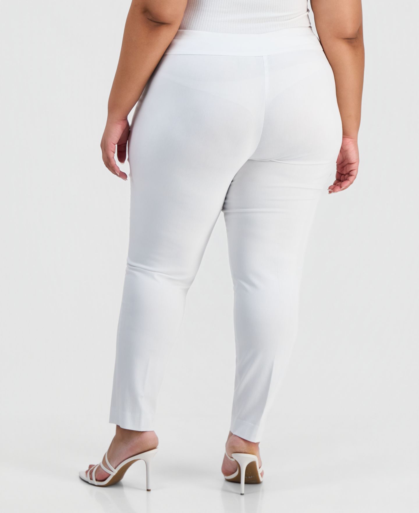Женские брюки I.N.C. International Concepts Plus Size Bengaline Skinny, цвет: Яркий белый — фото 4