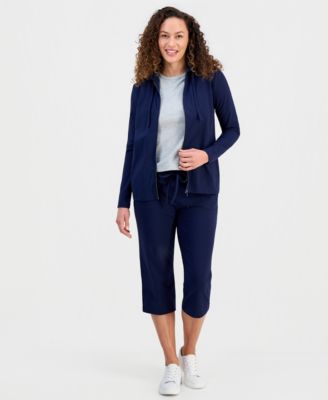 Petite Zip-Front Long-Sleeve Hoodie