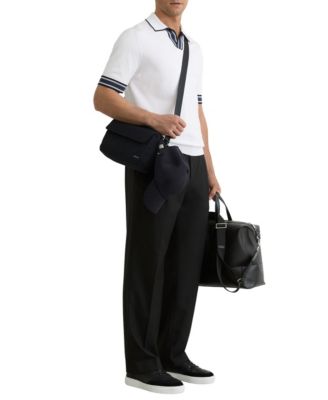 Men's Tipped Open-Collar Knitted Polo Shirt