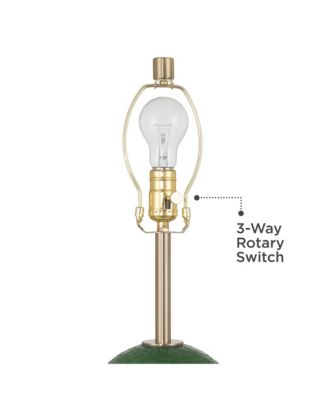 Maris 20" High Glass and Satin Brass Table Lamp Set with Dimmer