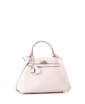 Kelly 25 Handbag Light Togo with Palladium Hardware