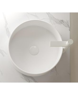 MUNIN 16'' Bathroom Sink, Round Vessel Ceramic Basin without Faucet, NO Cabinet, White