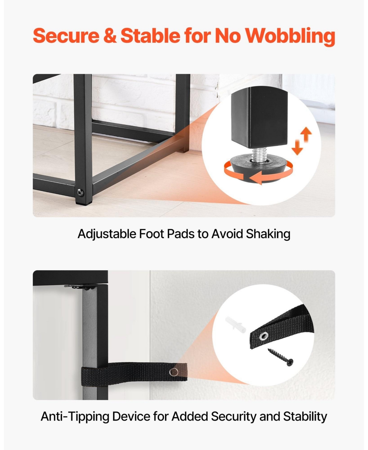 Gouun 2 Tier Glass Console Table with Metal Frame for Entryway