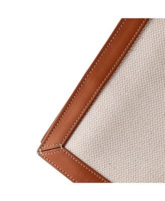 Large Vertical Cabas Tote Canvas with Leather