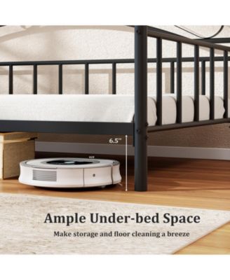 Twin Size Metal Daybed Frame with Headboard for Bedroom