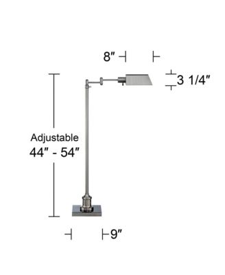 Jenson Traditional 54" Tall Standing Floor Lamps Set of 2 Lights Swing Arm Pharmacy Adjustable Brushed Nickel