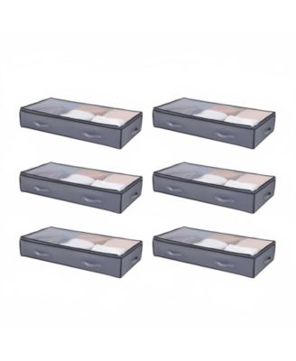 Under Bed Storage Containers with Clear Lids 6 Pack