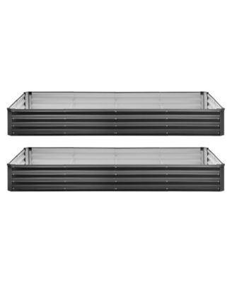 2 Pack Galvanized Raised Garden Beds,  Metal Planter Boxes, Alu-Zinc Coating
