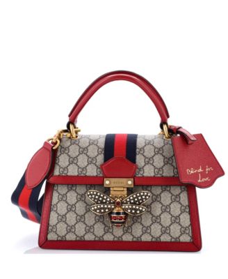 Small Queen Margaret Top Handle Bag GG Coated Canvas with Leather