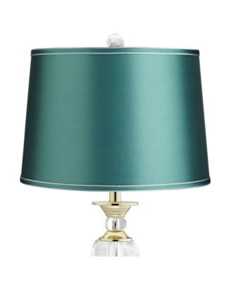 " Tall Urn Traditional Glam End Table Lamp Clear Crystal Single Shade Living Room Bedroom Bedside