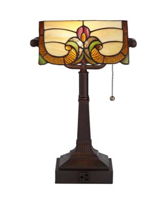 Fleura 17" High Small Rustic Banker Desk Lamps Set of 2 Brown Bronze Finish Metal Home Office Living Room