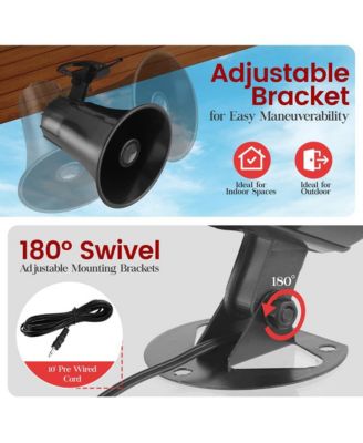 All-Weather Mono Trumpet Horn Speaker - 5" Portable PA Speaker with 8 Ohms Impedance and 25 Watts Peak Power